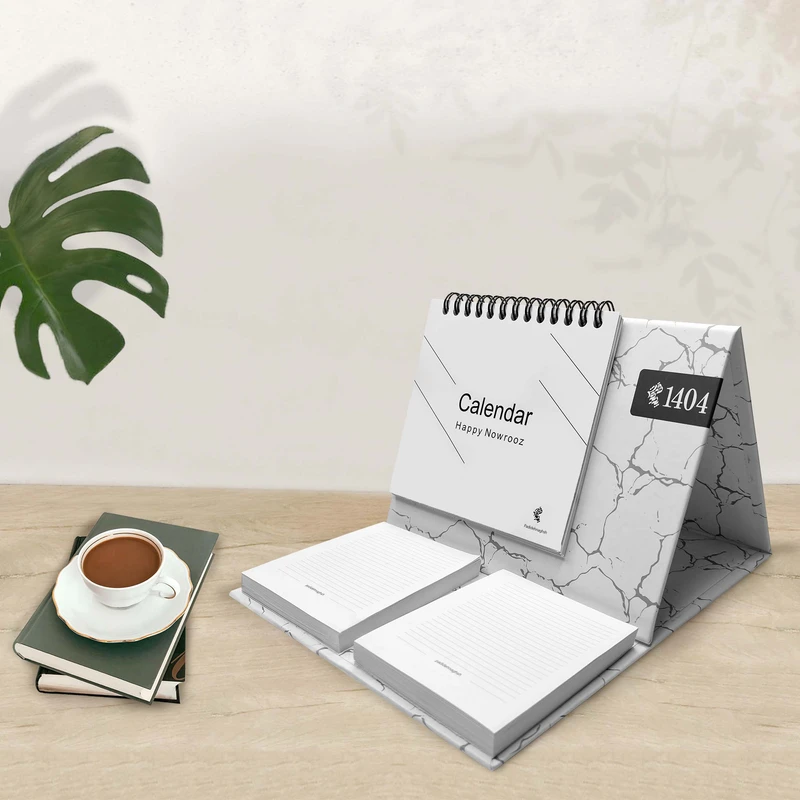 عکس شماره 5 : تقویم رومیزی سال 1404 پدیده نقش مدل یادداشتدار مدرن کد 1465