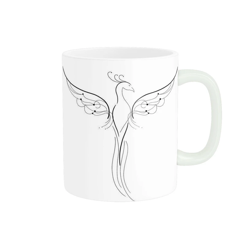 ماگ پاد آفرین مدل طرح پرنده سیمرغ فانتزی سرامیکی کد 513