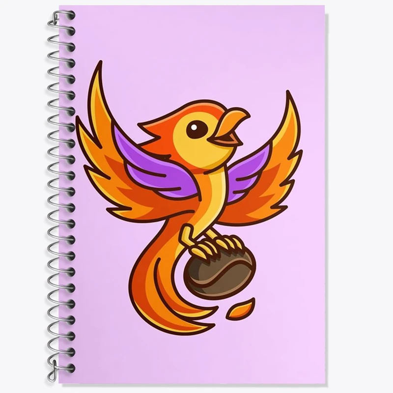 دفتر زبان 50 برگ خندالو مدل سه خط طرح حیوانات بامزه ققنوس کد 28371