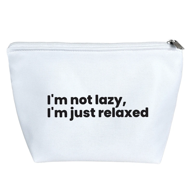 کیف لوازم آرایش دخترانه خندالو مدل I'm Not Lazy I'm Just Relaxed کد 6880