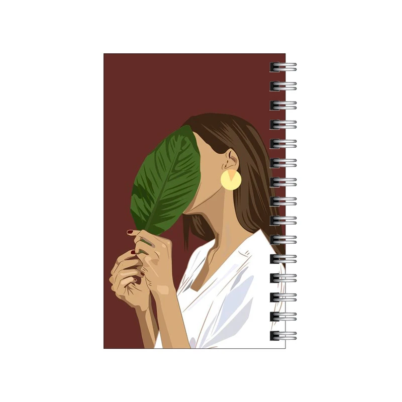 دفترچه یادداشت مدل to do list طرح دختر و برگ گیاه کد 5264193