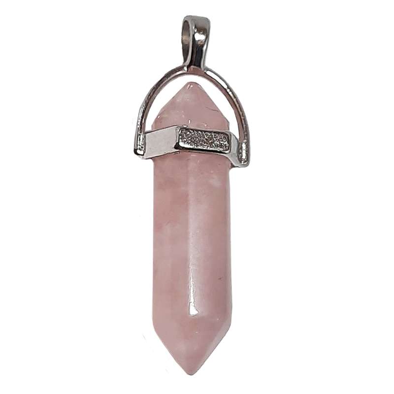 آویز گردنبند زنانه مدل منشور دو قطبی رز کوارتز کد 020 آویز گردنبند زنانه مدل منشور دو قطبی رز کوارتز کد 020