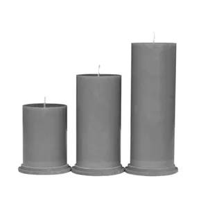 شمع دست ساز مدل استوانه ای ساده بسته 3 عددی