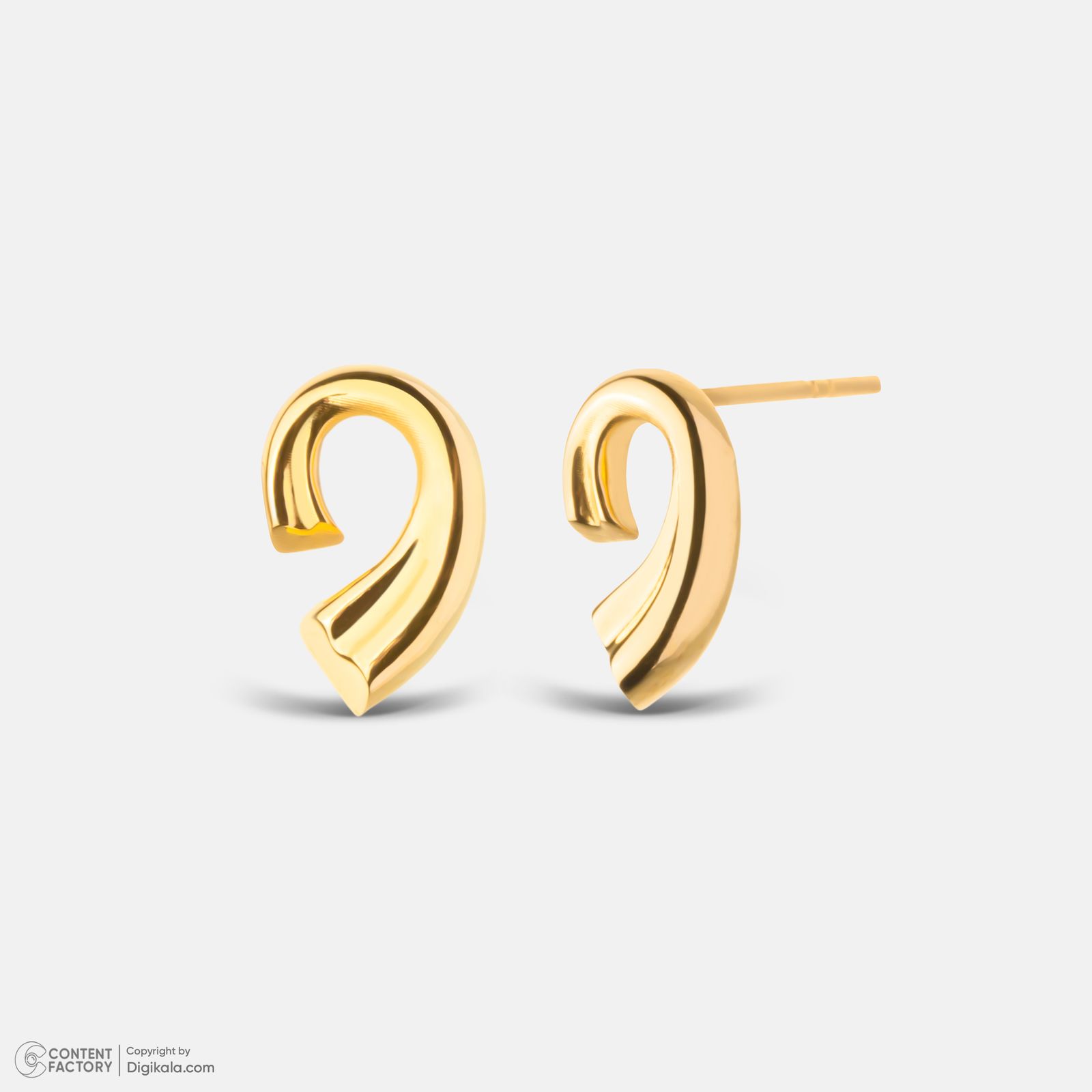 گوشواره میخی طلا 18 عیار زنانه گلدم مدل E245004 -  - 4