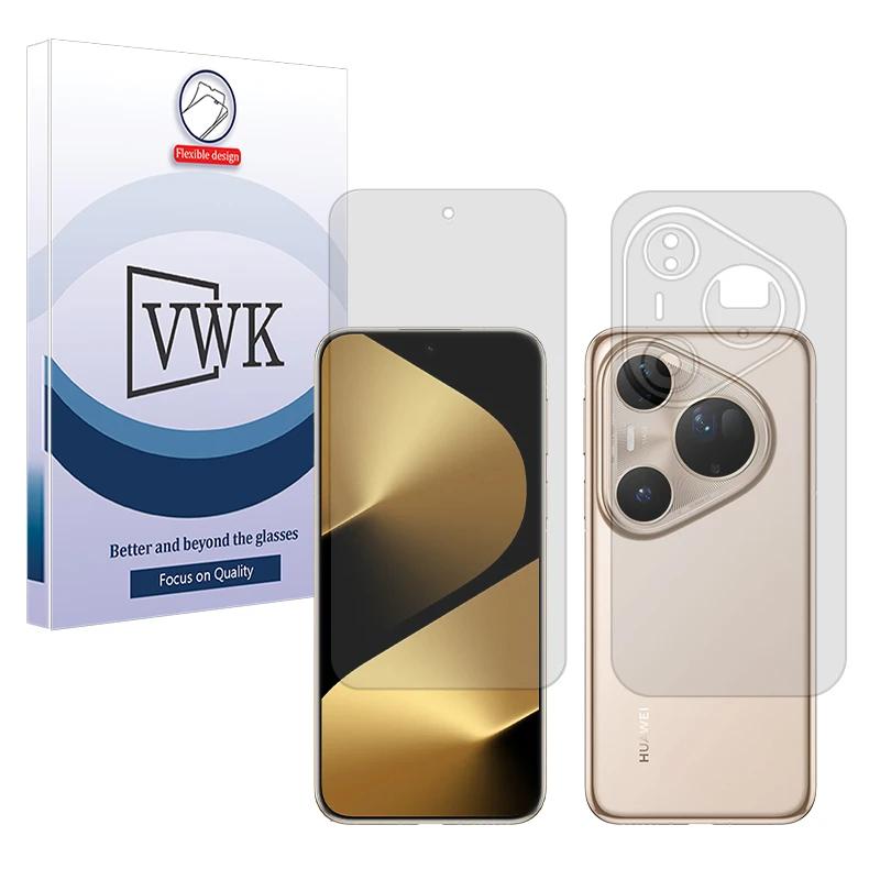 محافظ صفحه نمایش مات وی دبلیو کی مدل Tough مناسب برای گوشی موبایل هوآوی Pura 80 Ultra به همراه محافظ پشت گوشی