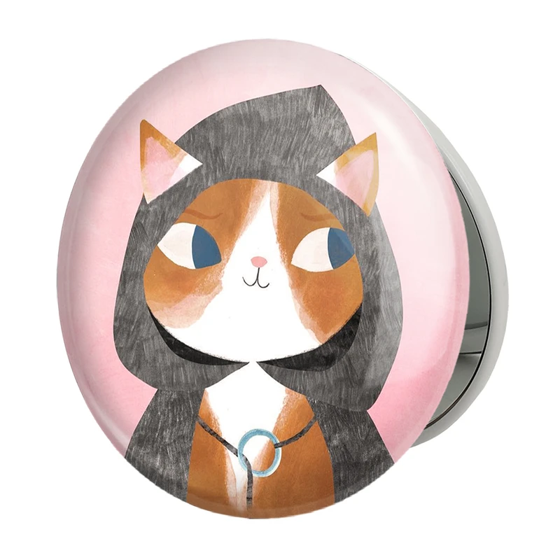 آینه جیبی خندالو طرح گربه مدل تاشو کد 5221 