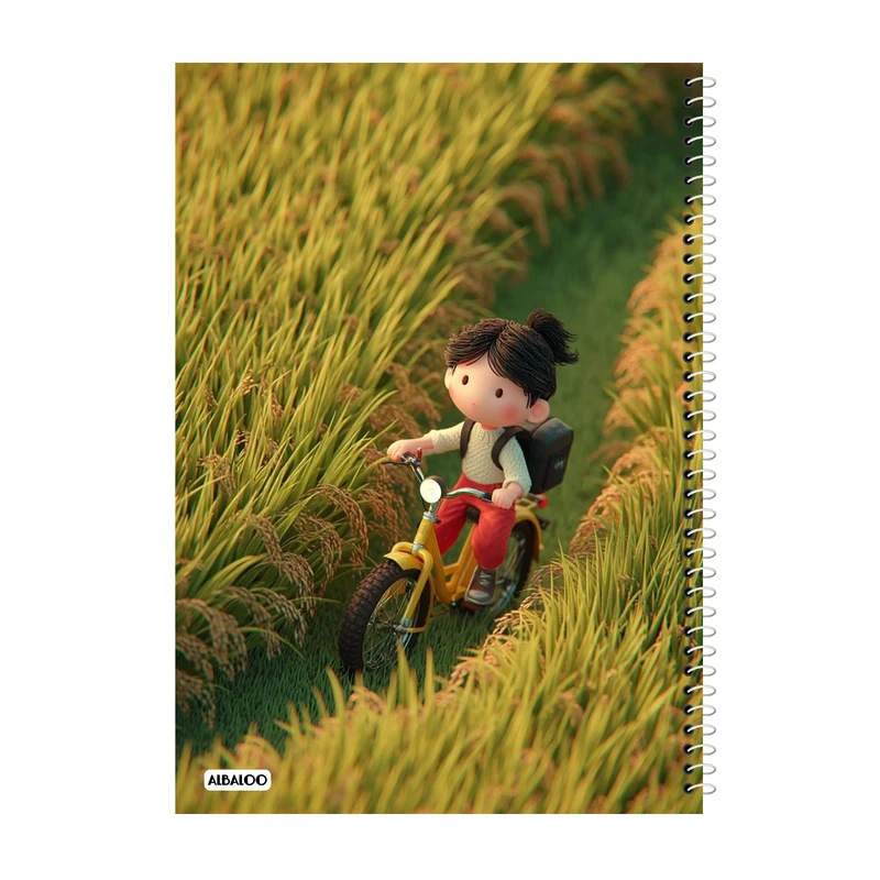 دفتر مشق 50 برگ آلبالو طرح فانتزی کد 2218