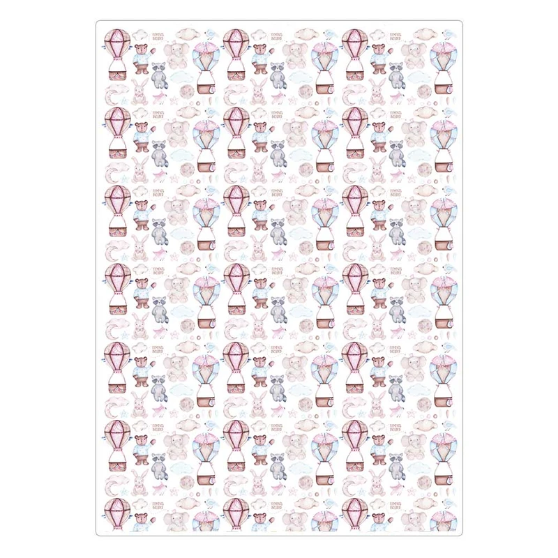 کاغذ A4 مدل طرح دار بالن کیوت بسته 5 عددی