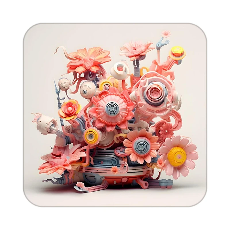 زیر لیوانی کاکتی طرح گل مدل mp19395