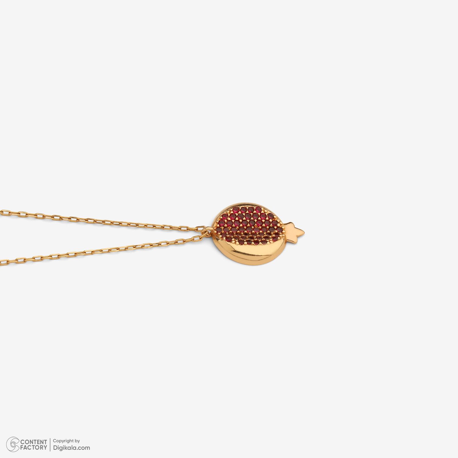 گردنبند طلا 18 عیار زنانه با زنجیر حلقه‌ای (فلامینگو) وی گالری مدل انار نگینی کد NA1559 -  - 8
