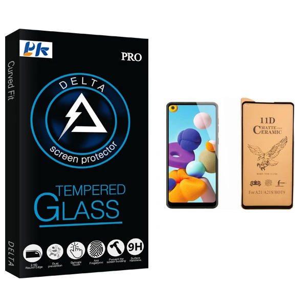 محافظ صفحه نمایش سرامیکی پی کی مدل Delta Glass مناسب برای گوشی موبایل سامسونگ Galaxy A21
