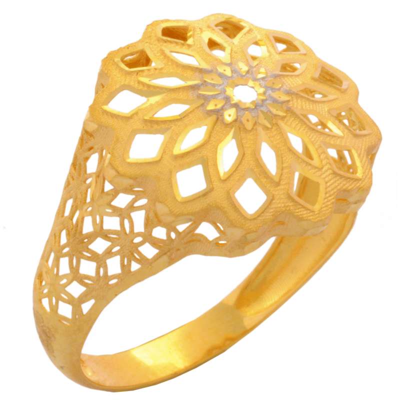 انگشتر طلا 18 عیار زنانه طلای مستجابی مدل گل آوا کد 6523  سایز 55