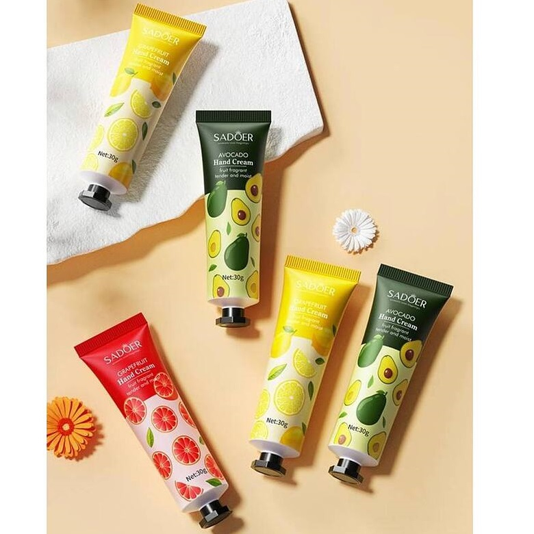 کرم مرطوب کننده دست و صورت سادور مدل Fruit مناسب برای انواع پوست وزن 30 گرم بسته 5 عددی