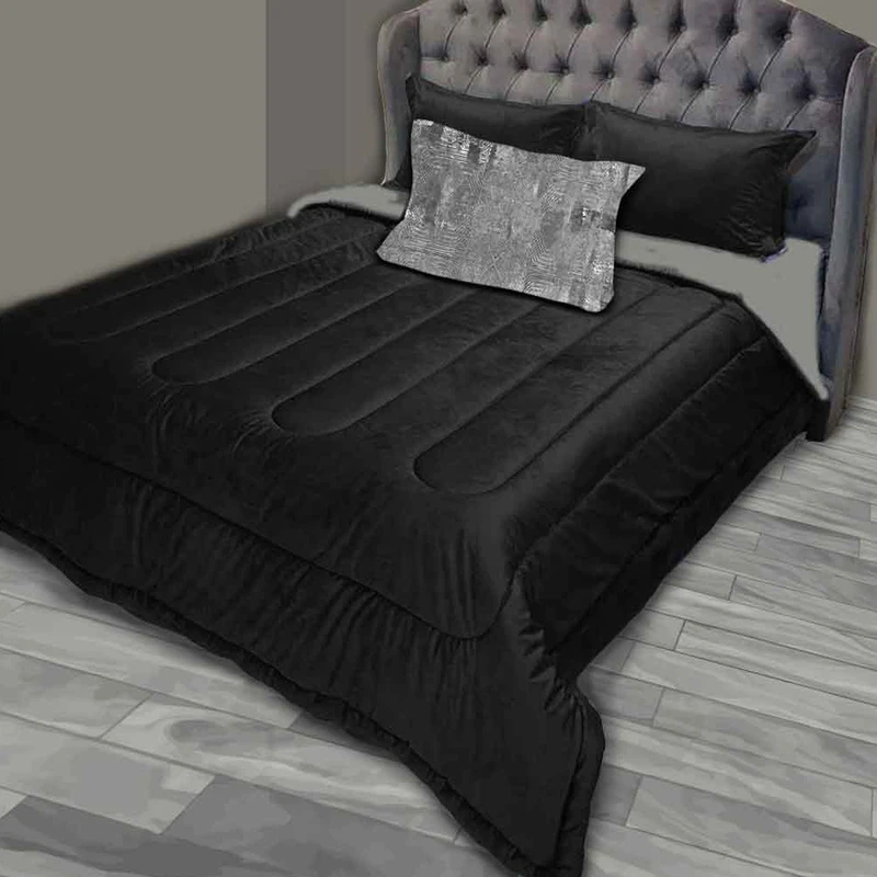 سرویس روتختی نوپه هوم مدل مخمل N24 یک نفره 5تکه همراه با روبالشی