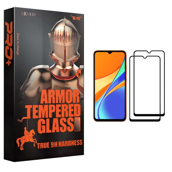 محافظ صفحه نمایش آرمور مدل BGR مناسب برای گوشی موبایل شیائومی Redmi 9C بسته دو عددی