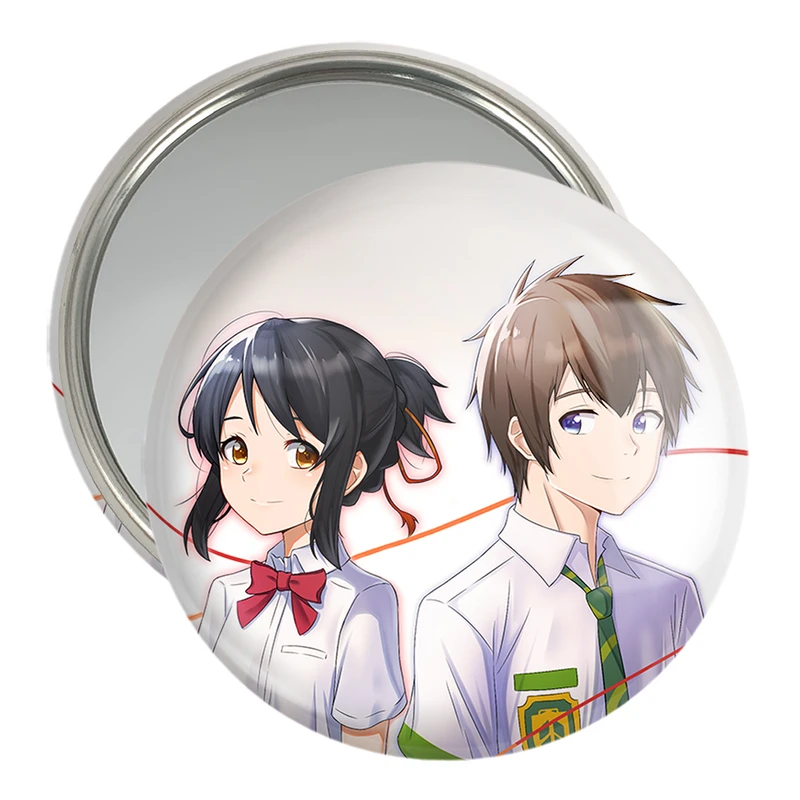 آینه جیبی خندالو مدل تاکی تاچیبانا و میتسویا میامیزو انیمه یورنیم Your Name  کد 16283