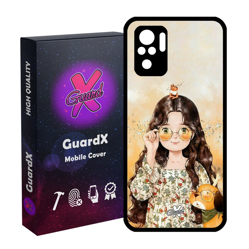 کاور گارد ایکس طرح Girl مدل Glass10253 مناسب برای گوشی موبایل شیائومی Redmi Note 10 4G / Note 10S