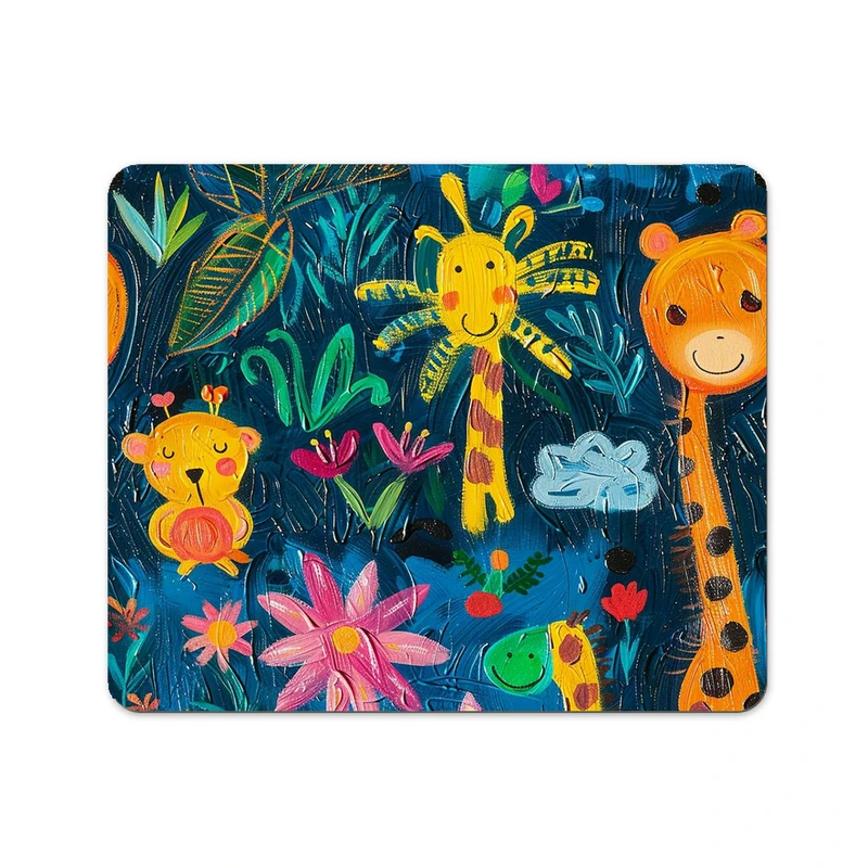 ماوس پد پاد آفرین مدل بچگانه طرح حیوانات کد P841 سایز 19*24 سانتی متر