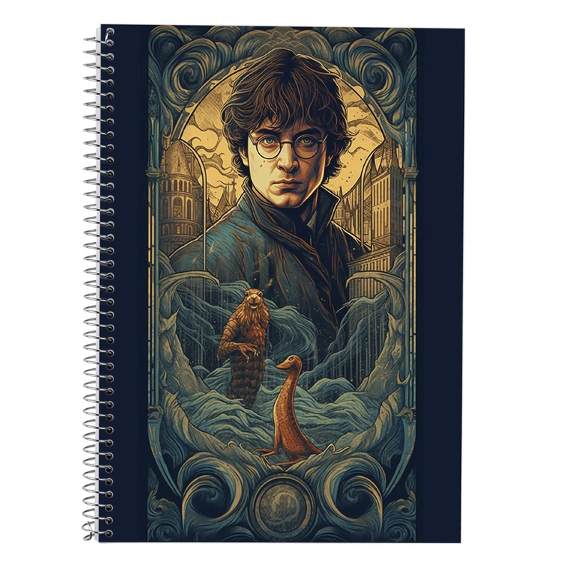 دفتر زبان 50 برگ مدوپد مدل دوخط طرح هری پاتر harrypotter کد DF10302