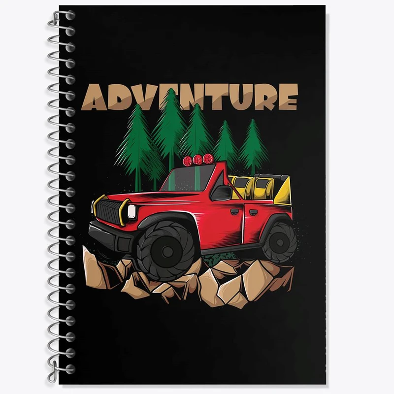 دفتر زبان 50 برگ خندالو مدل دو خط طرح آفرود Off Road کد 26300