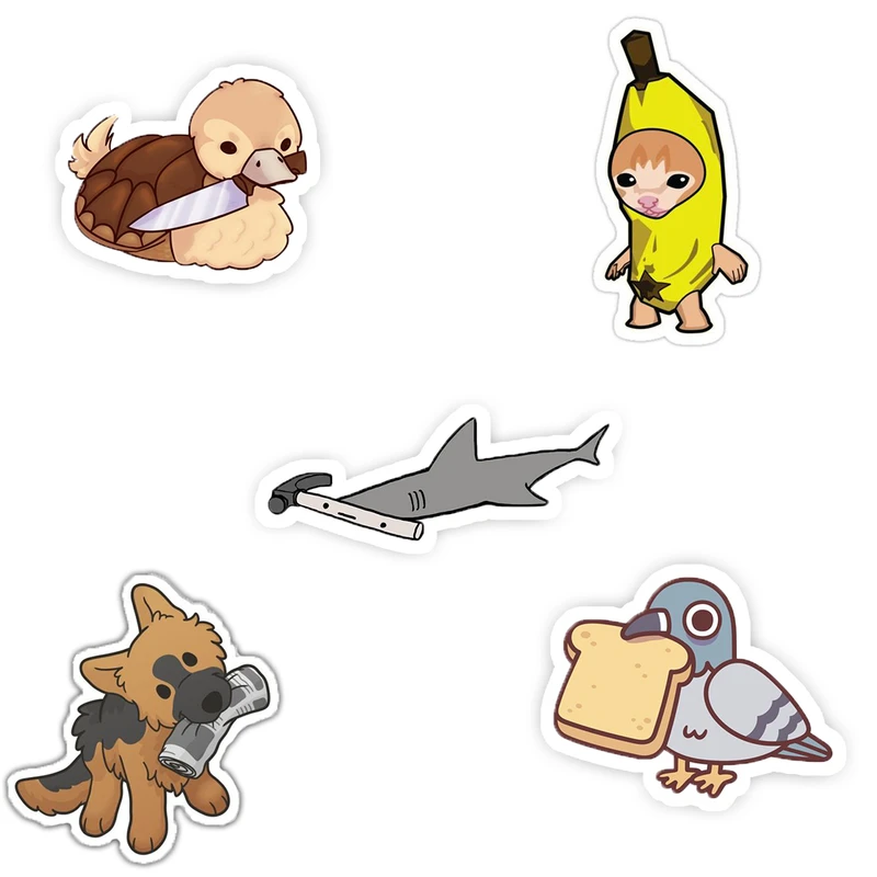 استیکر لپ تاپ و موبایل بووم طرح حیوانات کد 93 مدل juju مجموعه 5 عددی