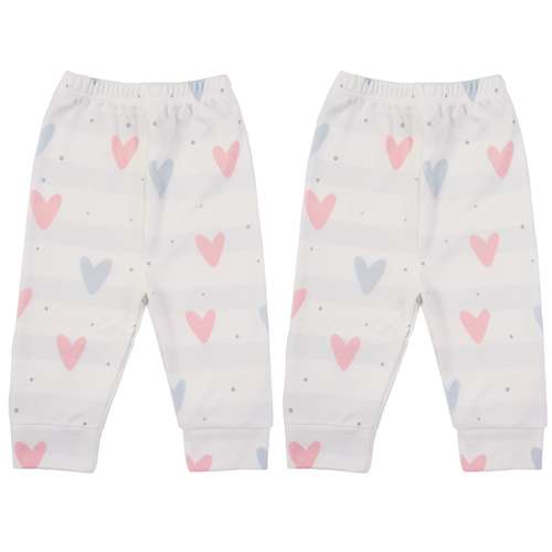 شلوار نوزادی مدل سه قلب مجموعه دو عددی