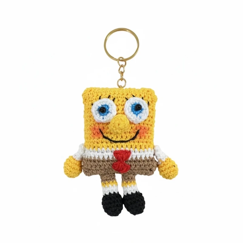 جاکلیدی دستی کاموایی مدل باب اسفنجی