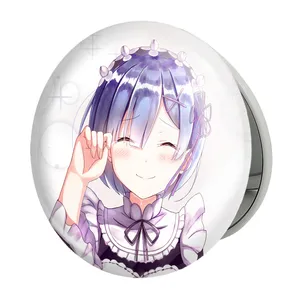 آینه جیبی خندالو طرح رم انیمه دختر مدل تاشو کد 12154 