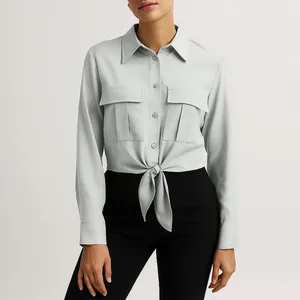 شومیز آستین بلند یقه انگلیسی زنانه سرژه مدل 207361 رنگ سبز