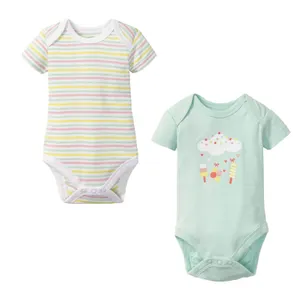 بادی آستین کوتاه نوزادی لوپیلو مدل candy02 مجحوعه دو عددی