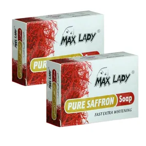 صابون شستشو مکس لیدی مدل pure safaron وزن 75 گرم بسته 2 عددی