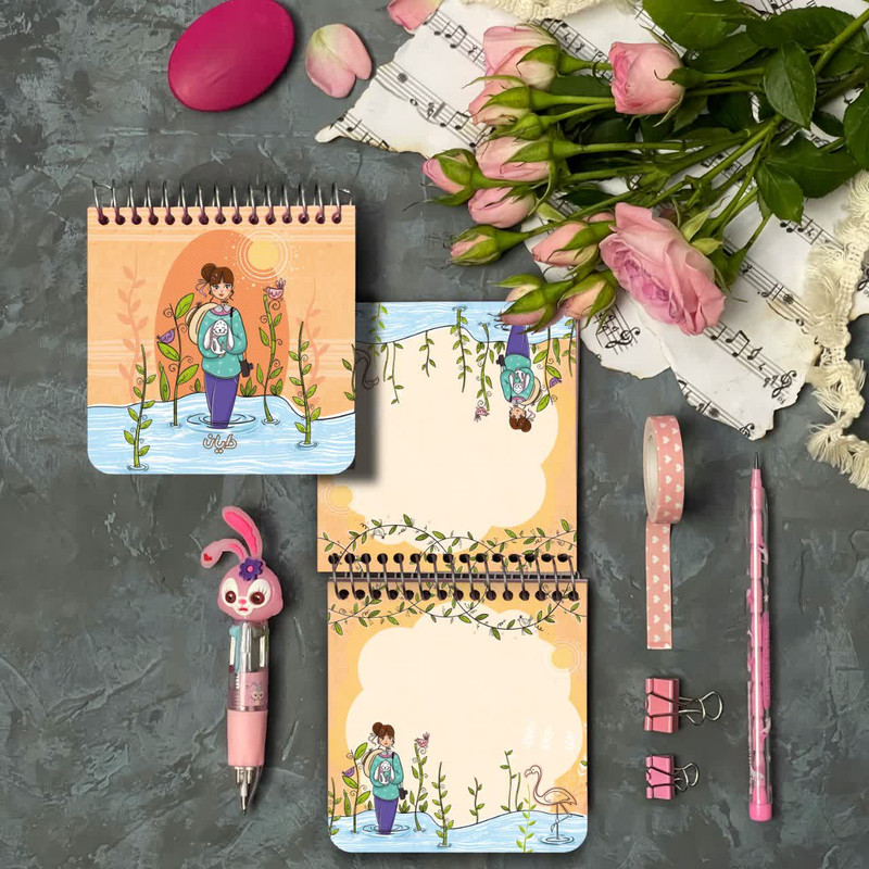 دفترچه یادداشت ۸۰ برگ دایان مدل حاشیه دار کد ۴۱۷۶۲ بسته ۶ عددی