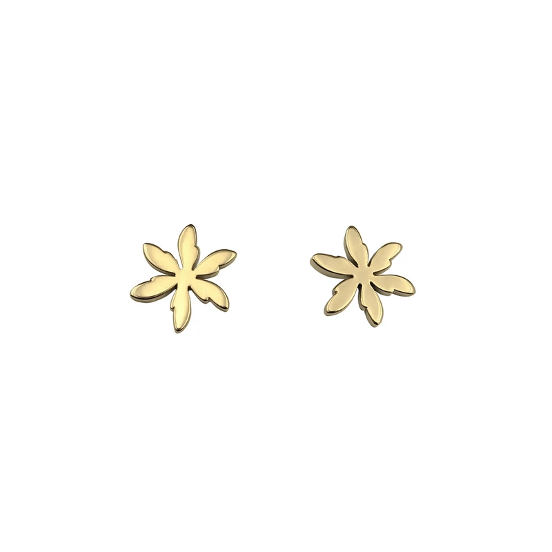 گوشواره میخی طلا 18 عیار زنانه مان گالری مدل برگ انجیر کد E-500014