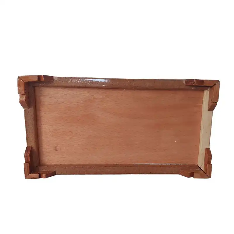 جعبه دستمال کاغذی خاتم کاری مدل گل و مرغ کد 023