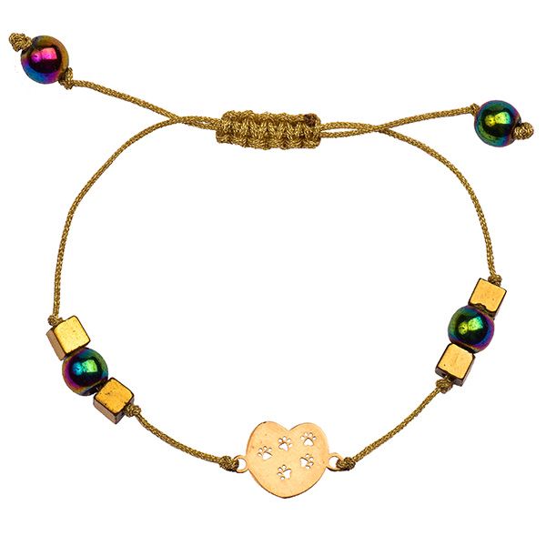دستبند طلا 18 عیار دخترانه کرابو طرح قلب مدل Krd1036