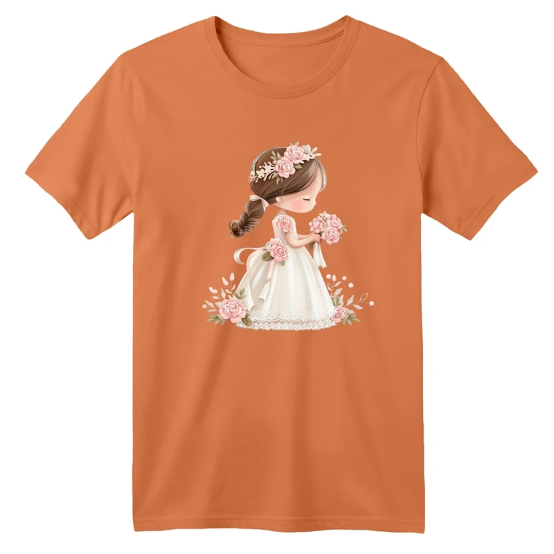 تی شرت آستین کوتاه بچگانه مدل دخترک کد 16