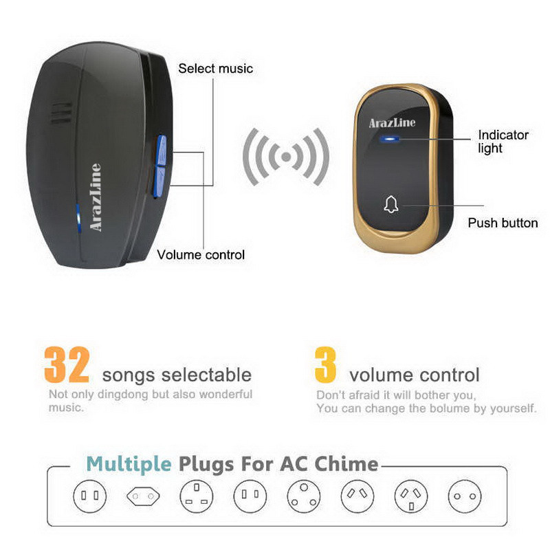 زنگ بی سیم مدل C2727 مجموعه 3 عددی