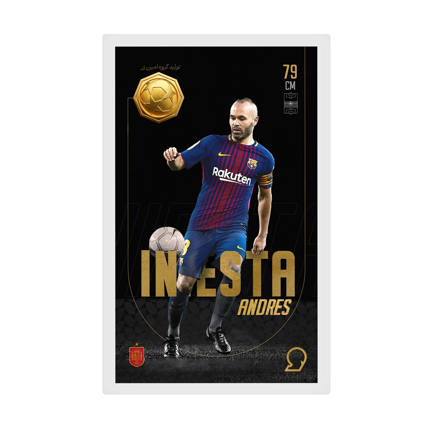 طلا گرمی 18 عیار مدوپد مدل Andres Iniesta طرح فوتبالی 2025 کد SO10005