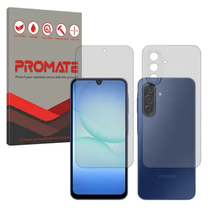 Promate Resistant model transparent screen protector suitable for Samsung Galaxy A17 Mobile phone along with the back protector
