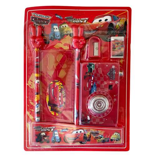 بسته لوازم تحریر مدل ماشین ها کد DOM800 مجموعه 8 عددی