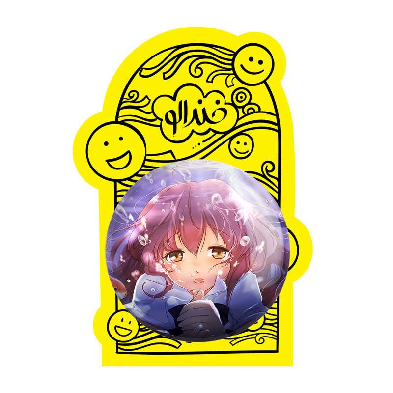 آینه جیبی خندالو طرح شوکو نیشیمیا انیمه سایلنت ویس A Silent Voice مدل تاشو کد 15826