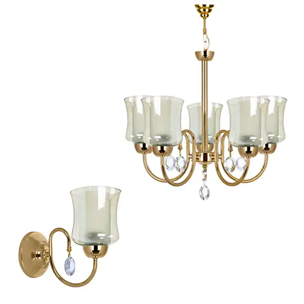 لوستر و چراغ دیواری چشمه نور کد A811/5-1-Pro