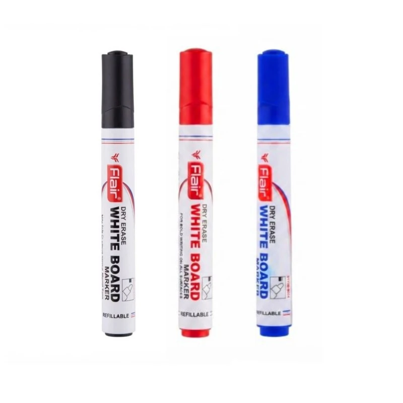 ماژیک وایت برد مدل dry erase سر گرد بسته 3 عددی