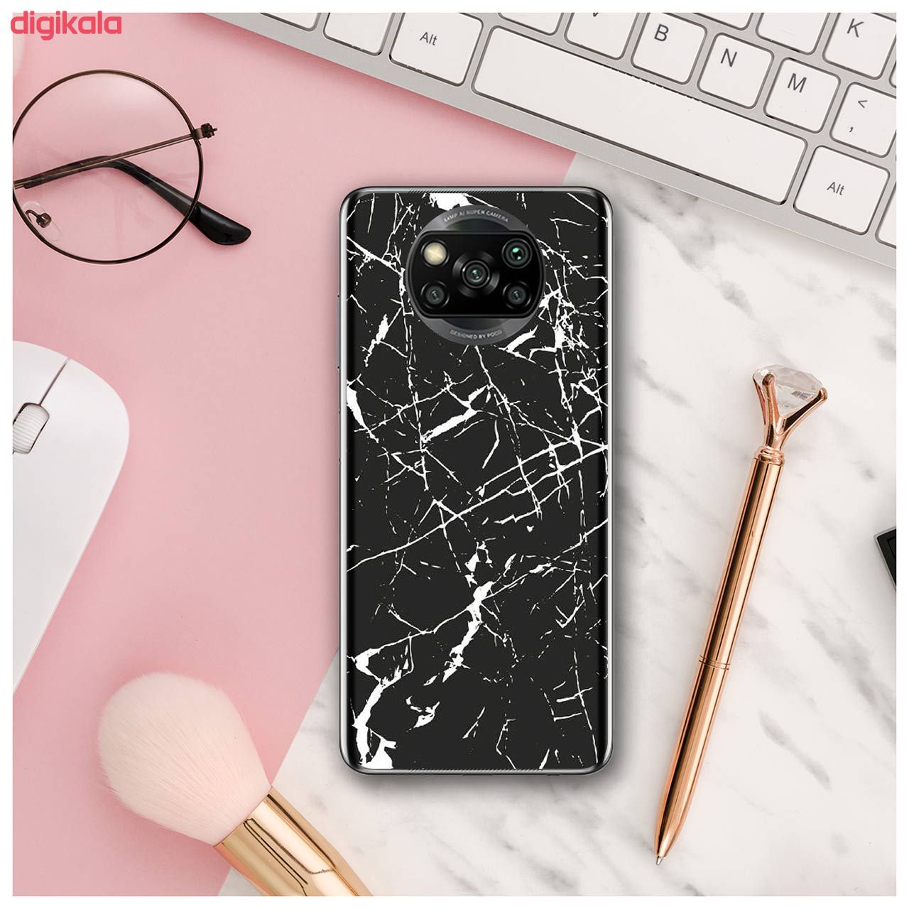 برچسب پوششی راک اسپیس طرح Marble-BK مناسب برای گوشی موبایل شیائومی POCO X3 Pro main 1 2