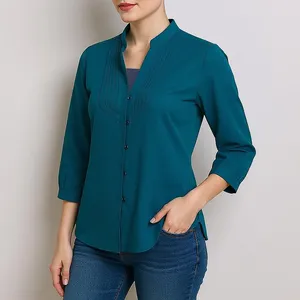 شومیز آستین سه ربع یقه هفت زنانه مدل 2884