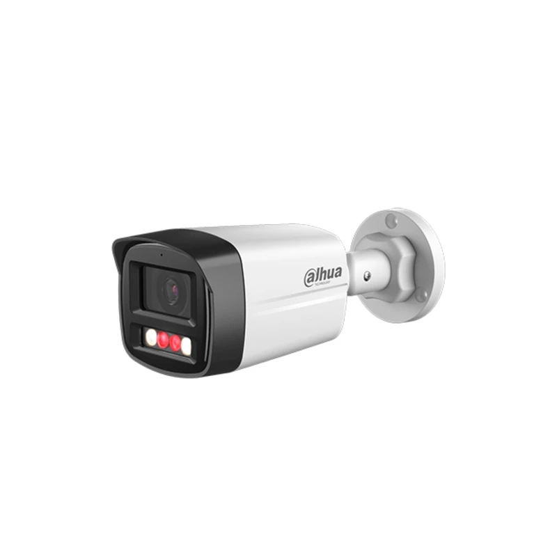دوربین مداربسته بولت تحت شبکه داهوا مدل DH-IPC-HFW1239TL1-A-IL با حسگر 2 مگاپیکسل، لنز ثابت 3.6 میلی‌متری، دید در شب رنگی تا 30 متر، میکروفون داخلی، استاندارد IP67 و پشتیبانی از PoE