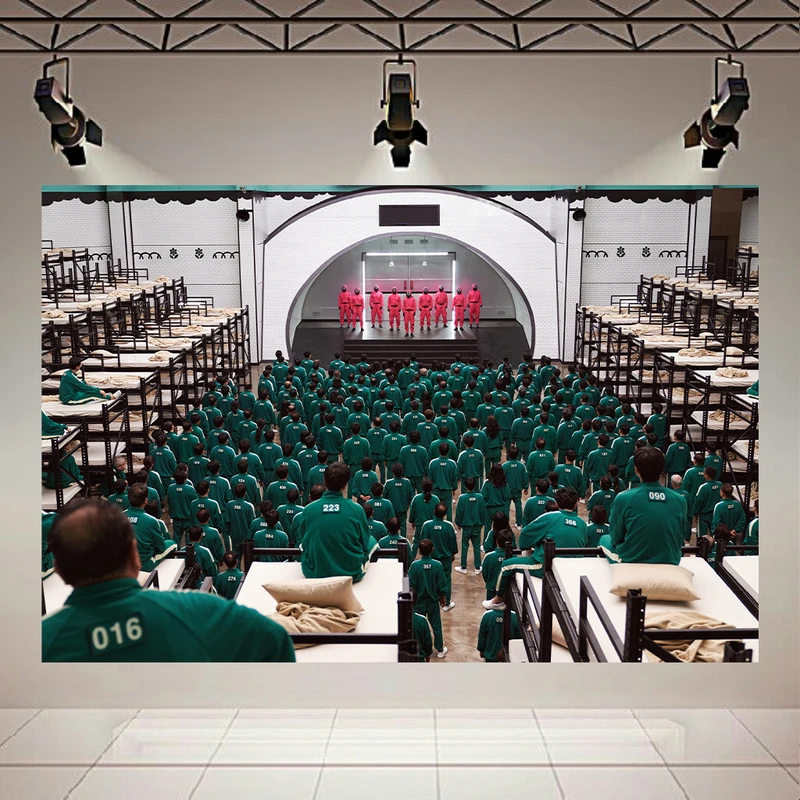 پوستر دیواری طرح اسکویید گیم مدل خوابگاه کد AR305070