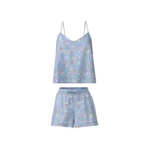 ست تاپ و شلوارک زنانه اسمارا مدل نخی گلدار کد PAL20