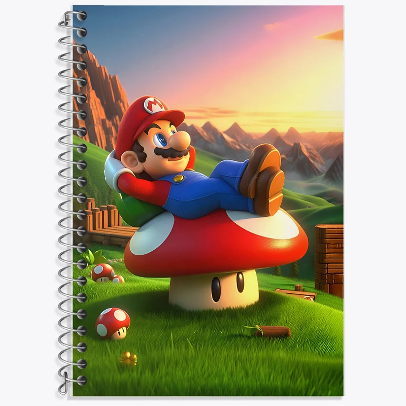 دفتر زبان 50 برگ خندالو مدل دو خط طرح سوپر ماریو (Super Mario) کد F7191