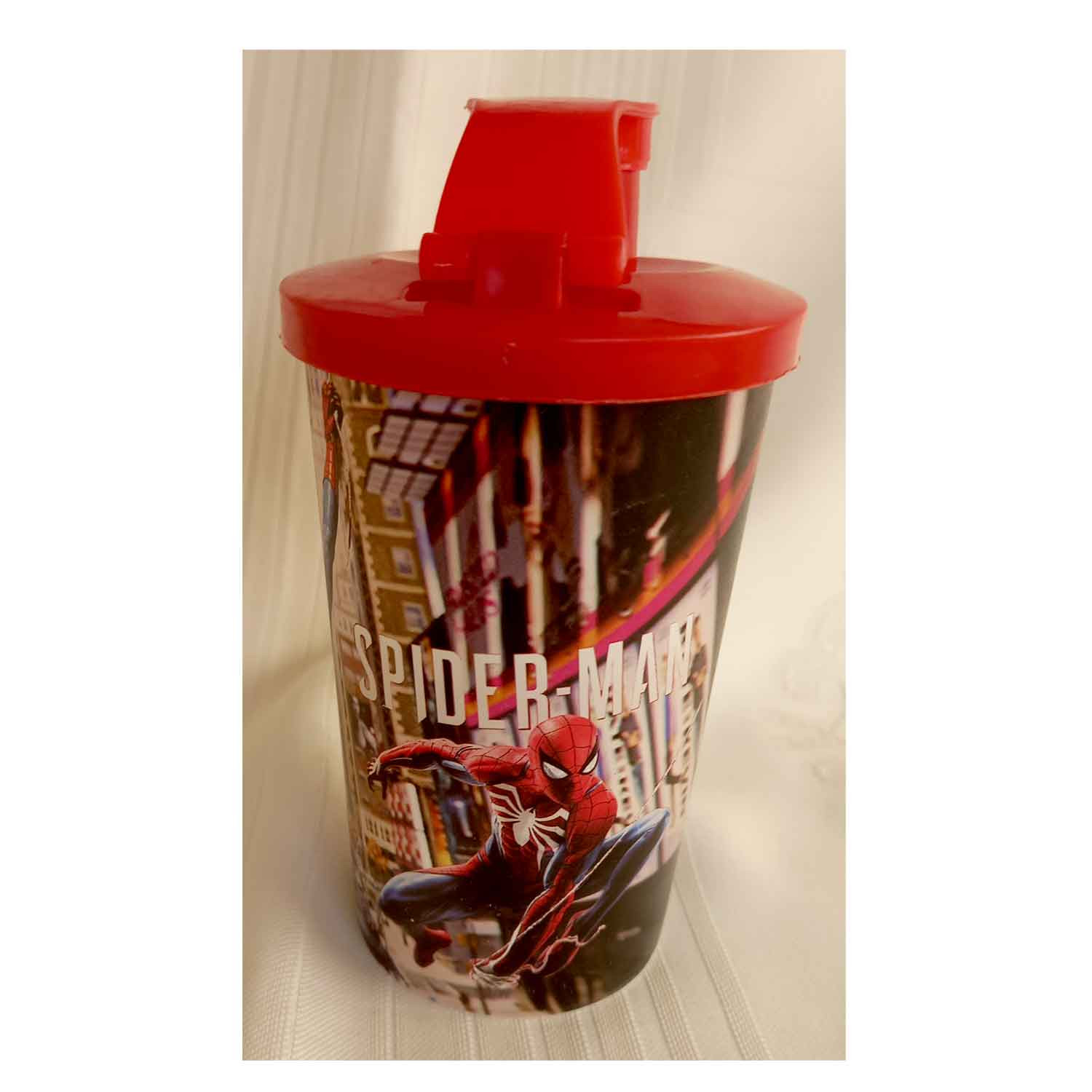 لیوان درب دار کودک طرح مرد عنکبوتی کد SPIDER-5D7